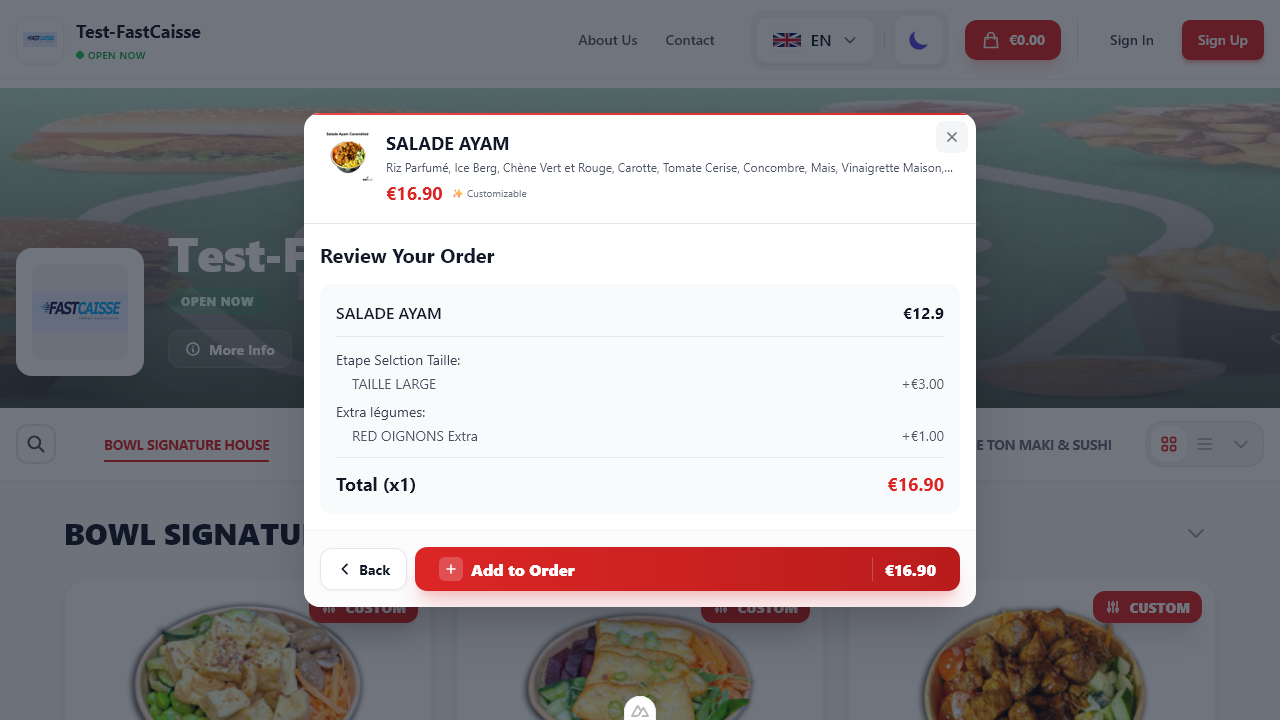 Digital menu display